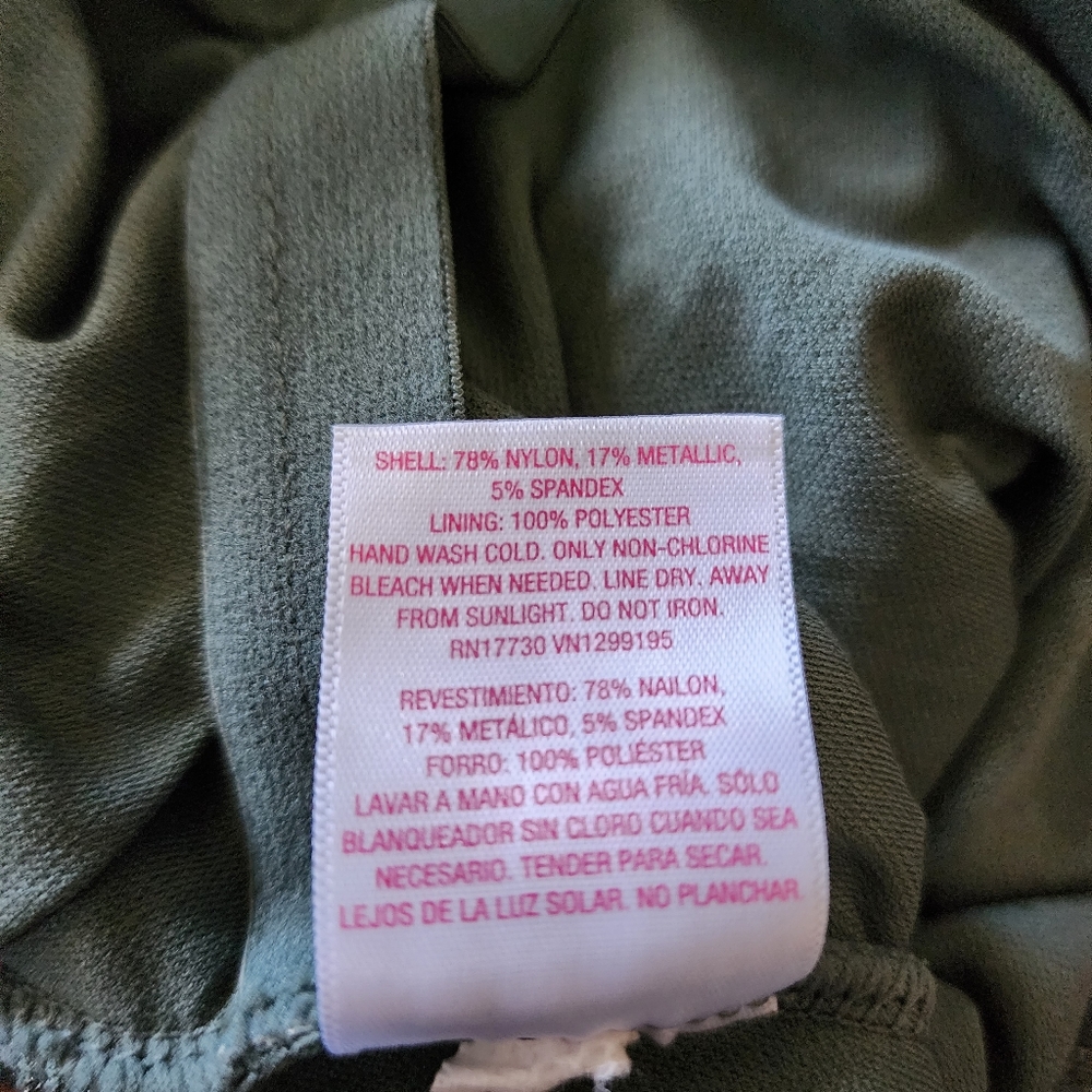 Xhilaration Green and Silver One Piece Swimsuit with Ruched Sides - Picture 6 of 6
